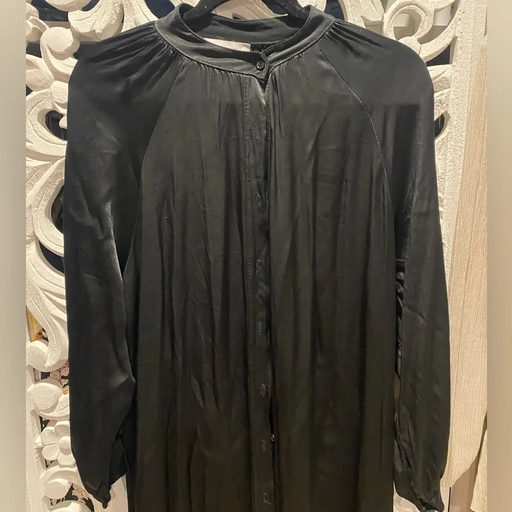 Brand Bazar Black Silk long robe - L - Picture 8 of 10